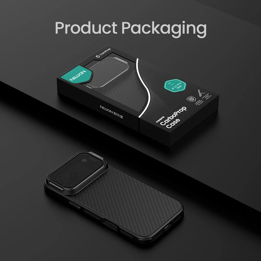 Carbon Fiber Texture Kickstand Case for iPhone 17 & 18