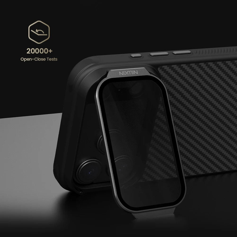Carbon Fiber Texture Kickstand Case for iPhone 17 & 18