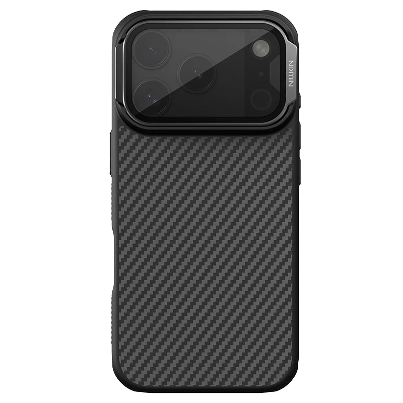 Carbon Fiber Texture Kickstand Case for iPhone 17 & 18
